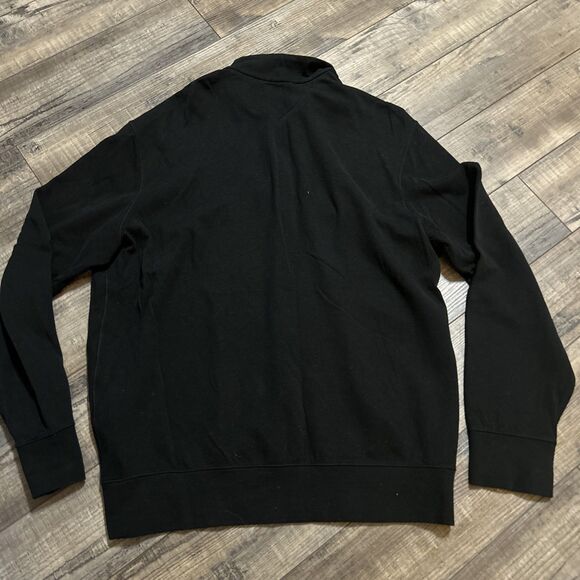 Polo Ralph Lauren Performance Soft Pullover 1/4 Zip Black Grey Pony Large - Picture 2 of 7